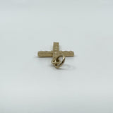 Vintage 9ct Gold Diamond Cut Christian Cross Pendant / Charm 375 Reversible 3d