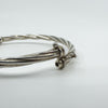 Vintage Sterling Silver Oval Twisted Bangle / Bracelet 925