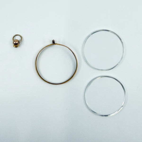 Large Antique 9ct Rose Gold Double Sided Glass Photo Locket 375 (Birm 1912)