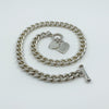Vintage Chunky Sterling Silver Curb Links 16” Chain / Necklace & T-Bar 925 85g