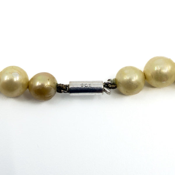 Vintage 9ct White Gold Graduated Cultured Pearl 16” Necklace 375 by CIRO