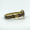 Large Antique Silver Gilt Bohemian Rose Cut Garnet Hinged Bangle / Bracelet 900