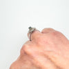 Vintage Sapphire & CZ Ring in Sterling Silver Size M 