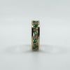 Chunky Vintage 9ct Gold Diamond & Emerald Full Eternity Band Ring 375 Size Q - R