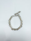 Vintage Sterling Silver Fancy Link Engraved T-Bar & Dog Clip 8” Bracelet 925 23g