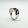Diamond Half Hoop Band / Ring in Sterling 925 Size N Stacking Eternity Wedding