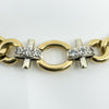 Vintage Reversible 9ct Gold Chunky Fancy Curb Links Diamond 8” Bracelet 375 23g