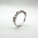 CZ Bubble Ring in Sterling Silver 925 Size P - Q Wedding Eternity Stacking