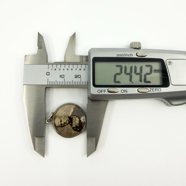 Small Antique Sterling Silver Double Sided Glass Photo Locket 925 (Birm 1899)