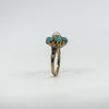 Antique 14ct Gold Pearl & Turquoise Ring Size L 