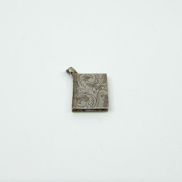 Vintage Sterling Silver Engraved Secret Locket Photo Book 925