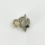Unusal Vintage Sterling Silver Spinning 3x Sided Photo Locket Fob / Pendant 925