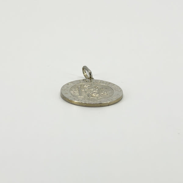 Vintage Sterling Silver St. Christopher Protect US Pendant / Charm 925