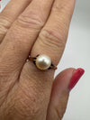 Vintage 9ct Gold Pearl Ring 375 Size M 