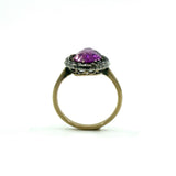 Antique / Art Deco 14ct Gold Pink Sapphire & Rose Cut Diamond Ring 585 Size O