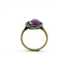 Antique / Art Deco 14ct Gold Pink Sapphire & Rose Cut Diamond Ring 585 Size O