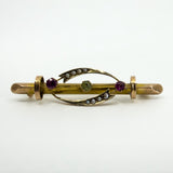 Antique 9ct Gold Suffragette Bar Brooch 375 (Birm 1910)