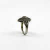 Sterling Silver Natural Diamond Navette Cocktail Ring 925 Size N - O