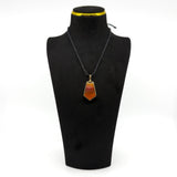 Large Chunky Vintage 9ct Gold Double Sided Green & Orange Agate Fob Pendant 375