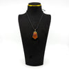 Large Chunky Vintage 9ct Gold Double Sided Green & Orange Agate Fob Pendant 375