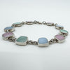 Vintage Sterling Silver Multicoloured Mother of Pearl Bracelet 7.5” 925