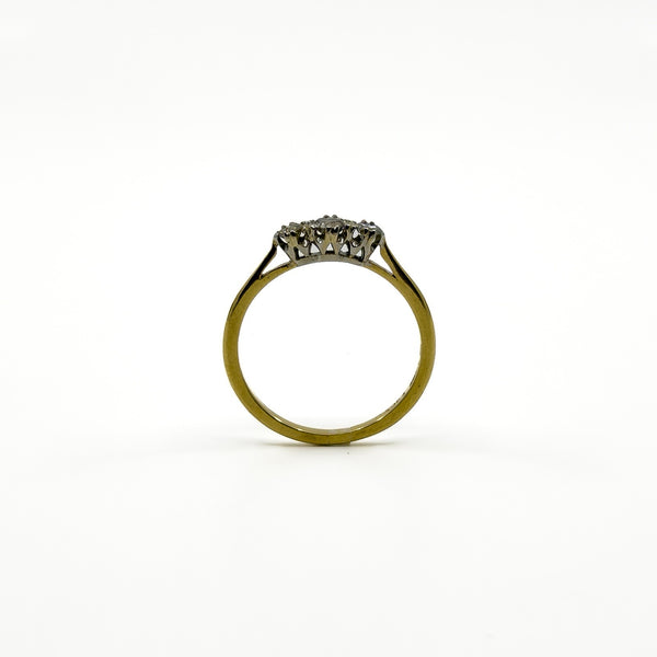Vintage 18ct Gold 0.30ct Diamond Trilogy Ring 750 Size Q