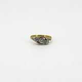 Vintage 18ct Gold & Platinum 0.45ct Diamond Trilogy Ring 750 Size K
