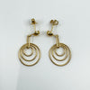 Vintage 9ct Gold Circles Drop Earrings 375