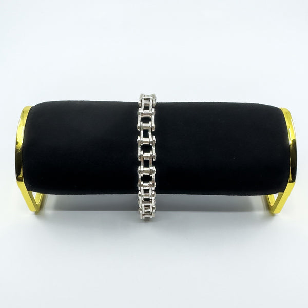 Unusual Sterling Silver Chunky Biker Chain Links 9.3" Bracelet 925 Heavy 71g