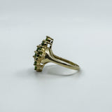 9ct Yellow Gold Green Tourmaline Cluster Ring 375 Size K