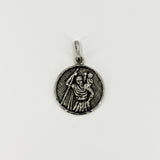 Large Vintage Sterling Silver St. Christopher Pendant 925