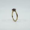 Vintage 9ct Gold 0.60ct Amethyst & Diamond Trilogy Ring 375 Size O Engagement