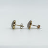 Vintage 9ct Pave Diamond Puffy Heart Stud Earrings 375