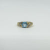 Vintage 9ct Yellow Gold 1ct Blue Topaz Solitaire Ring 375 Size K Edinburagh 1999