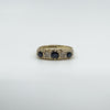 Vintage 9ct Gold 5 Stone Diamond & Sapphire Ring Size M (Sheffield 1978)