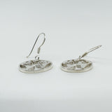 New World Map Earrings on Shepherd Hooks in Sterling Silver 925