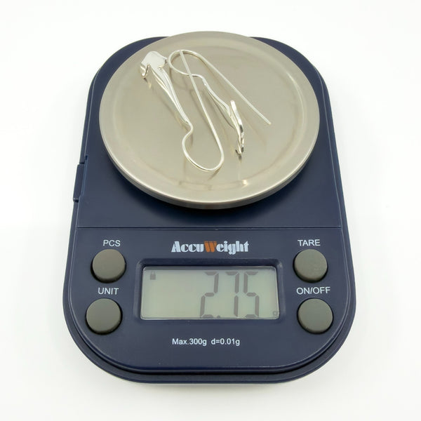 Unusual Sterling Silver Large Dove Drop Earrings on Sheperd Hooks 925