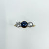 Vintage 18ct Gold 1.10ct Diamond & Sapphire Trilogy Ring 750 Size P
