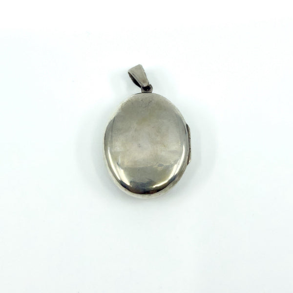 Large Chunky Antique Victorian Sterling Silver Cameo Portrait Locket 925