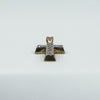 Vintage 9ct Gold 0.10ct Diamond Cross Pendant / Charm 