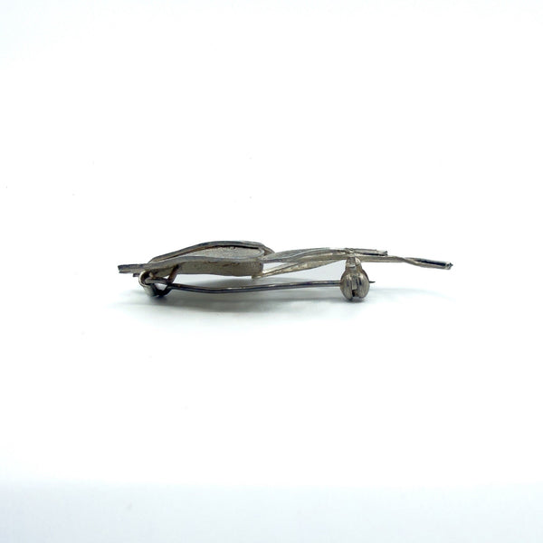 Vintage Sterling Silver Filigree Dutch Tulip Flower Brooch 925