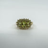 14ct Gold 1.10ct Green Peridot Cluster Ring 585 Size M 1/2 Engagement