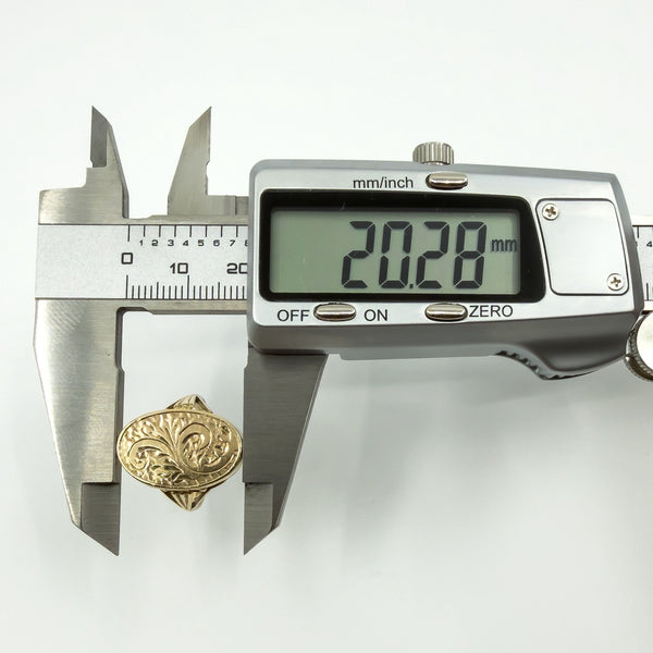 Vintage 9ct Gold Engraved Secret Locket Ring 375 Size O (Birmingham 1975)