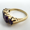 Chunky Vintage 9ct Gold 2.65ct Amethyst 5 Stone Ring Size Q 