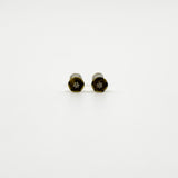 Vintage 9ct Gold Tiny Diamond Solitaire Stud Earrings 375 (1978)