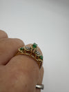 14ct Gold 0.45ct Emerald & Diamond Ring Size N 585
