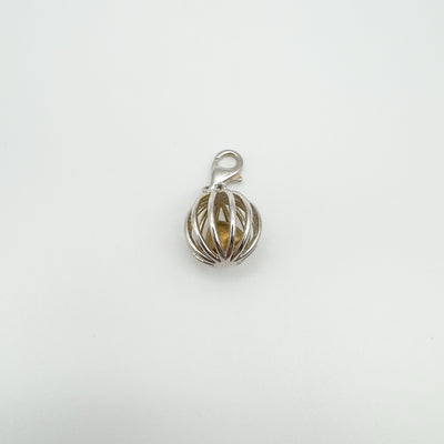 Caged Diamond Heart Pendant / Charm in Sterling Silver 925
