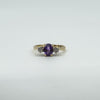 Vintage 9ct Gold 0.60ct Amethyst & Diamond Trilogy Ring 375 Size O Engagement