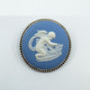 Vintage Sterling Silver Wedgewood Cupid Cherub Blue Jasper Ware Cameo Brooch 925