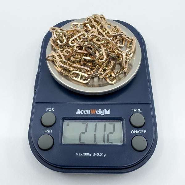 Vintage 9ct Rose Gold Mariner Link 32.5" Chain / Necklace 375 (1976) 21g